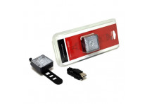 Фонарь передний GACIRON W08J-80 80lm,1диод,автомат,Li-аккум,USB,катафот,угол 25град.черный