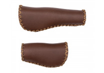 Грипсы KLS HOLLANDGRIP Short коричневые, анатомические, 132/92мм, иск.кожа с прошивкой
