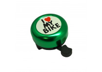 Звонок "I LOVE MY BIKE" зелёный, сталь/пластик