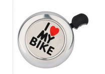 Звонок "I LOVE MY BIKE" хром., сталь/пластик