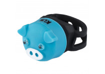 Фонарик задний KLS PIGGY синий: 2 красных LED, 2 режима, батарейки 2хCR2032 в компл., универсальное крепление на подс.штырь, влагозащита IPX3