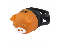 Фонарик задний KLS PIGGY оранжевый: 2 красных LED, 2 режима, батарейки 2хCR2032 в компл., универсальное крепление на подс.штырь, влагозащита IPX3