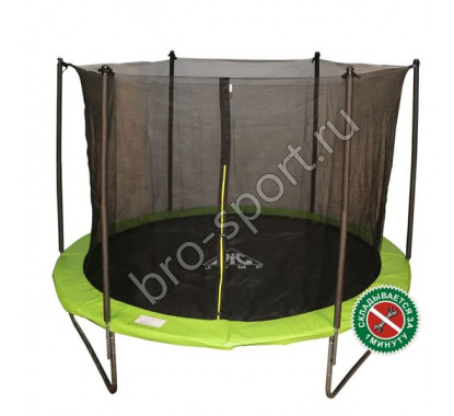 Батут DFC JUMP 12ft с сеткой, складной, чехол, apple green (366см)