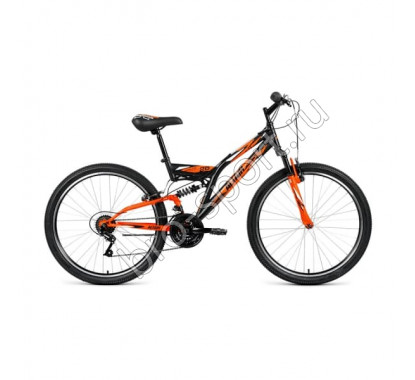 Велосипед 26' Altair MTB FS 26 1.0 18 ск Черный/Оранжевый Матовый (18-19 г)