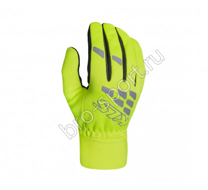 Перчатки KLS BEAMER LIME XXL с длинными пальцами, зимние дышащие ветрозащитные, удлинённая манжета, гелевые вставки на ладони, силиконовое напыление на пальцах