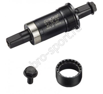 Neco каретка b910p под квадрат, bsa 1.37”x24t, r/l, 68/115мм. ось 10в21, левая чашка - нейлон, правая - сталь, стальной корпус, 2 промподшипника. вес 274г. назначение: trekking/comfort, в торг.уп.