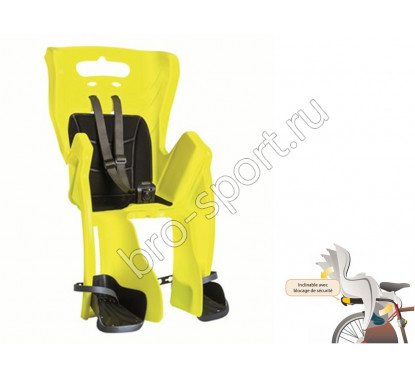 BELLELLI Сидение заднее Little Duck Relax, Hi-Viz,светоотражающее, жёлтое, до 22кг
