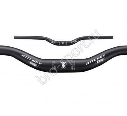 Ritchey руль mtn comp rizer, d: 31,8 х l: 710 х н: 20мм, изгиб 9*, алюминий 6061, двойной баттинг, чёрный с логотипом, торг.упак