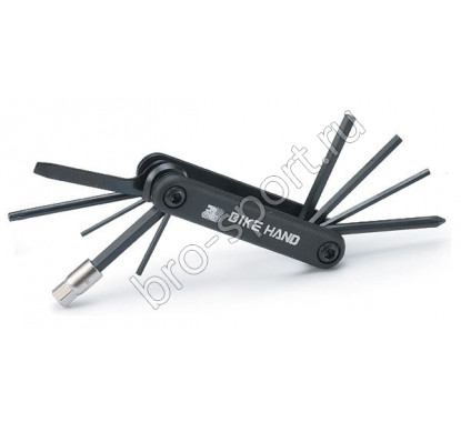 Bike hand yc-274 набор инструментов складной: шестигранники 2/2.5/3/4/5/6/8, отвёртки +/-, т25